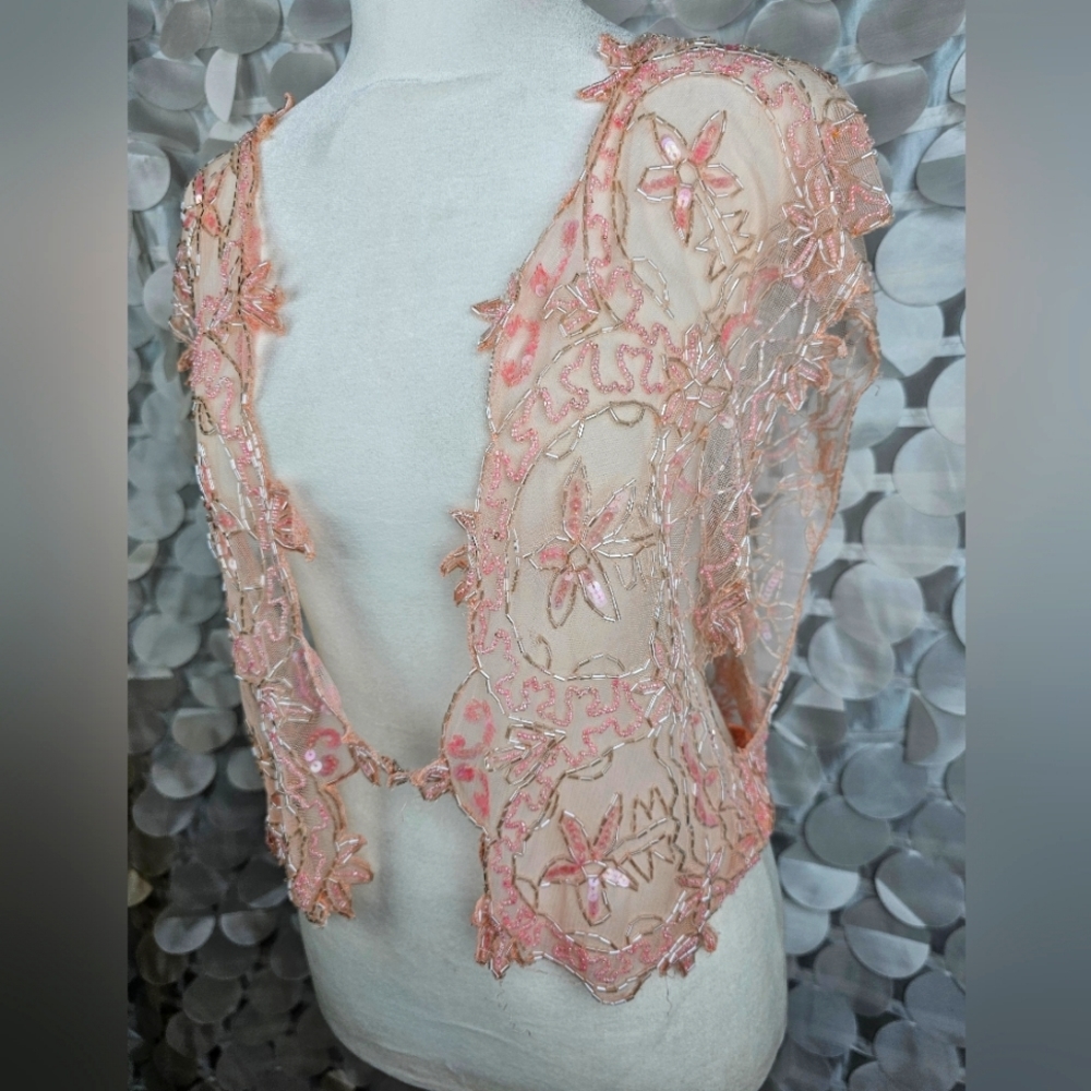 Betsey Johnson Beaded Pink Vest/top